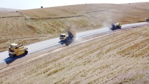 Lök Köyü yolu 1. kat asfalt çalışması tamamlandı